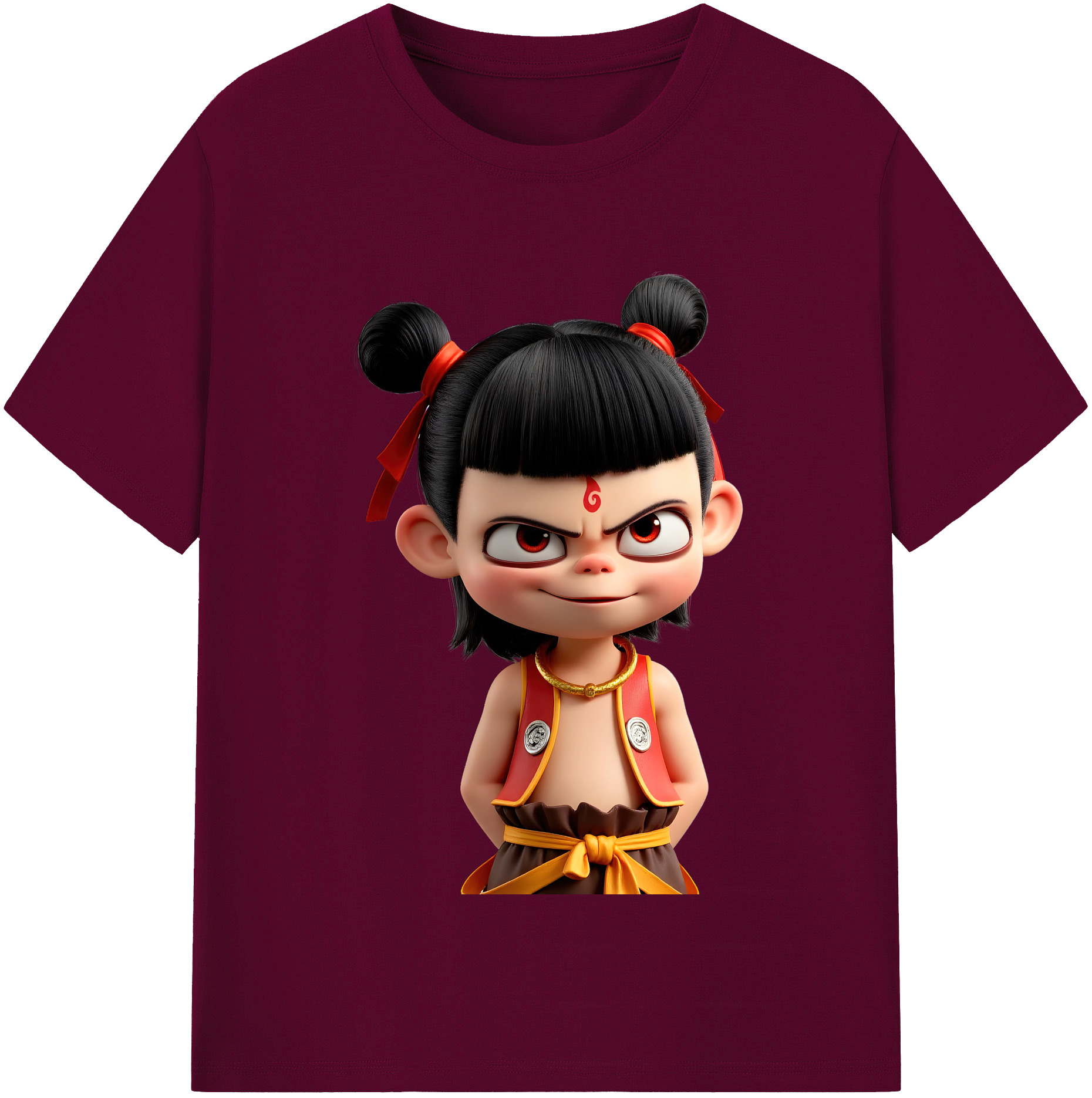 （画像用） Ne Zha 2 ナタ 魔童の大暴れ レディースカジュアルプリントTシャツ（綿100％）